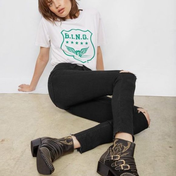 Anine Bing Brodie Distressed Mid-Rise Skinny Jeans - Picture 3 of 8